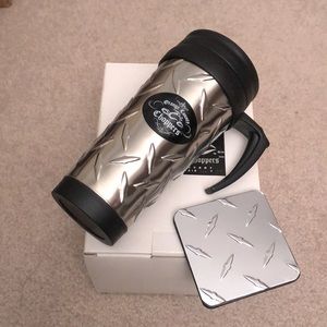 Orange County Choppers Diamond Plate Stainless Steel Mug and Coaster Set